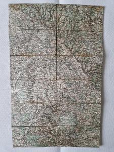 Stará generální vojenská mapa Bamberg Bamberk Bavorsko Německo ca 1905