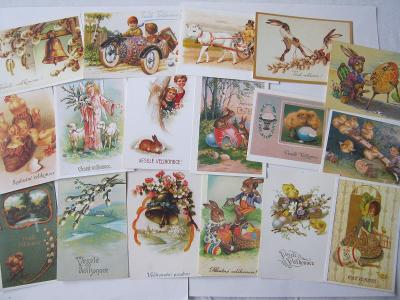 sbírka velikonočních pohlednic, retro, moderní, kreslené ......  310ks