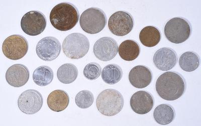 Konvolut drobných mincí Československo 1 haléř - 5 Kčs různá období