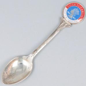 Sběratelská lžička, stříbro 925 - Jubileum královny Alžběty II. -1976