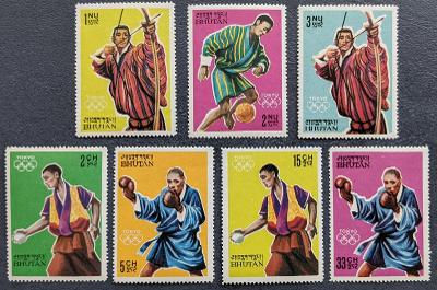 Bhutan 1964 Olympijské hry Tokio 64, série 7ks známek