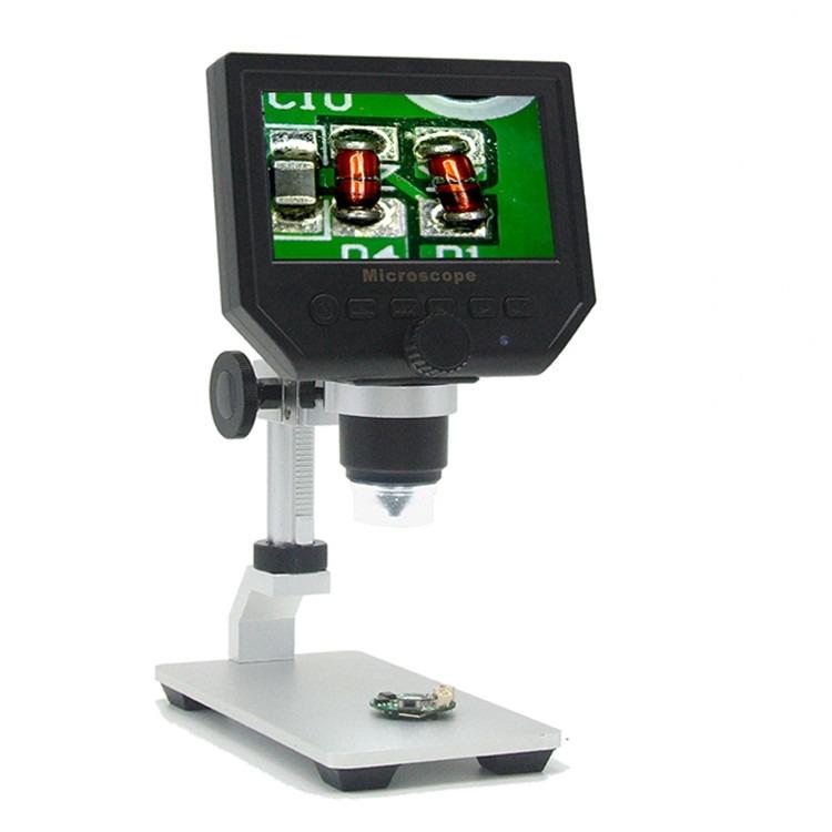 Mikroskop 600x 4.3'' LCD 3,6 MP 1080p | kovový stojan | batérie - Foto
