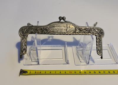 Kabelka z počiatku 20. storočia - rámček purse frame Art Nouvea (chrpa)