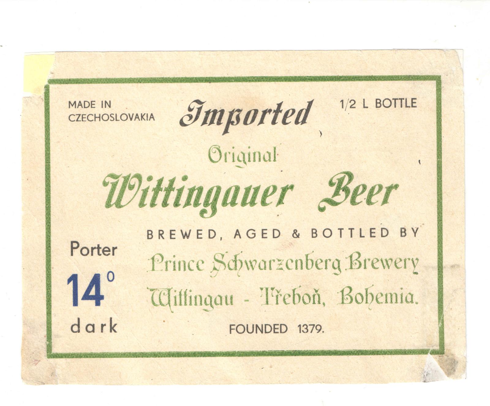 Veľmi stará pivná etiketa pivovar Třeboň - Pivné etikety