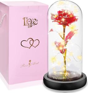 Věčná růže ve skle s LED světlem/ romantický dárek/ Od 1Kč |039|