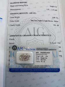 Diamanty  1,03 ct. 54 ks VS - SI certifikace AIG