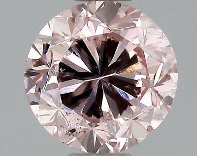 3ks Přírodní Diamant kulatý růžový, I1-I3