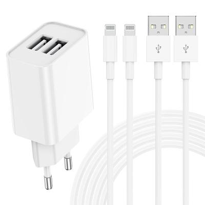Napájecí zdroj + 2x kabel Lightning pro iPhone/ 2.4A/TOP/ Od 1Kč |031|