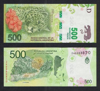 ARGENTÍNA 500 Pesos 2016 P-365 Série O UNC