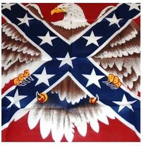 Šátek Rebel Eagle vlajka Konfederace orel USA rozměr 54x54 100% bavlna