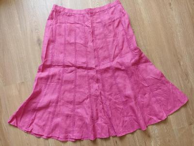 Dámská lněná růžová sukně, vel. 40 -42