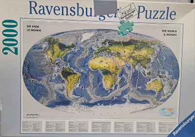 Puzzle Ravensburger, Mapa Země, 2000 dílků