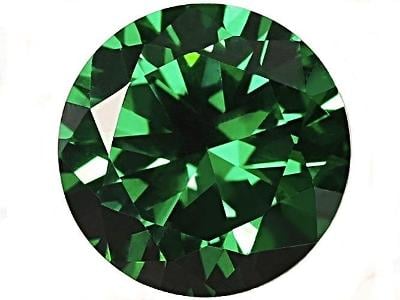 Tmavě zelený kubický zirkon vyrobený kvalitní šperkový drahokam 7 mm