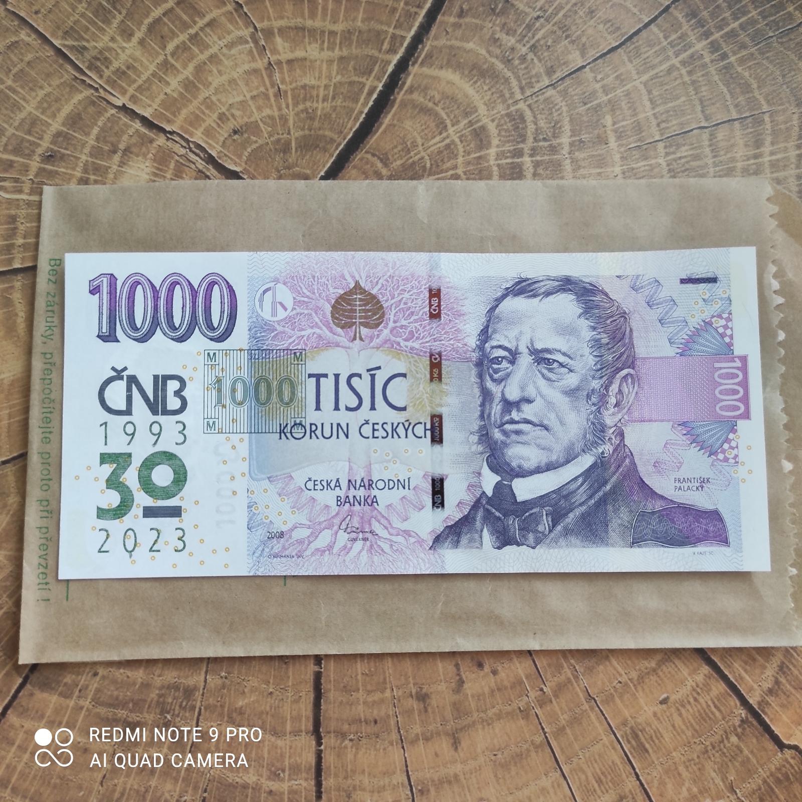 Bankovka 1000 Kč s přítiskem výjimečná série M 01 - Bankovky