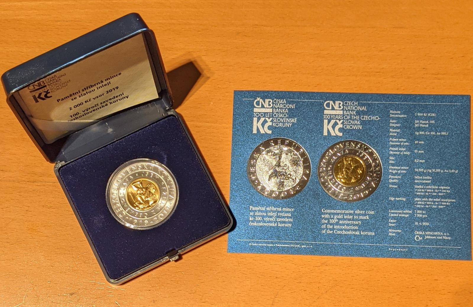 ČNB 2019 Bimetalová minca 100 rokov koruny 100% záruka a doprava zadarmo! - Numizmatika