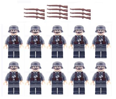 10x figurka německý voják (kompatib. s lego, cobi, sluban aj.)