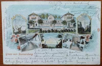 Německo Germany litho Dannenfels - Donnersberg Villa, Moltkefels 1901