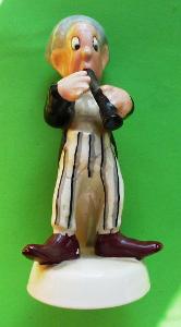 Stará porcelánová figurka - Art-deco - klarinetista - Royal Dux