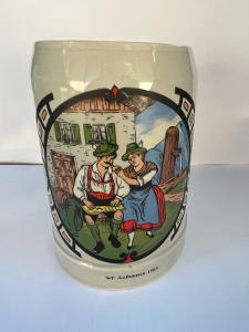 Starý půllitr - sklenice - WF Aufhausen Bavorsko Německo - pivo