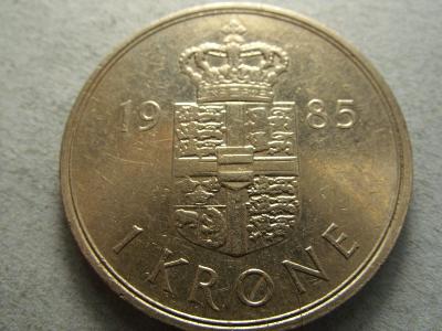 Dánsko - 1 Krone z roku 1985