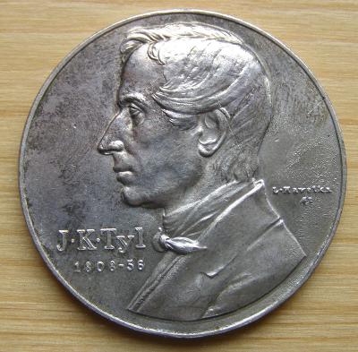 Medaile ČSSR - J. K. Tyl - Květy; 40 mm; L. Havelka; stav viz fota