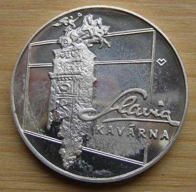 Medaile ČR - Kavárna Slávia; 40 mm, poAg; Vitanovský; stav viz fota