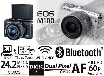 💥Canon EOS M100 + Kit 15-45mm *DSLM*24,2Mp*Full HDV*WIFI*brašna*👍TOP