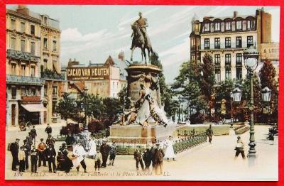 Stará kolorovaná pohľadnica Lille - okolo roku 1900 - Francúzsko