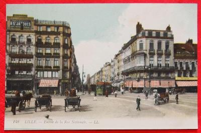 Stará kolorovaná pohlednice Lille - okolo roku 1900 - Francie