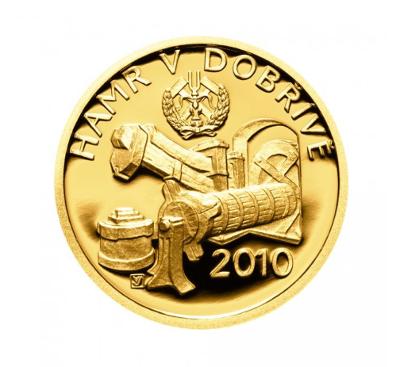 Zlatá mince "Kulturní památka hamr v Dobřívě" BK