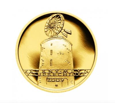 Zlatá mince "Kulturní památka větrný mlýn v Ruprechtově" BK 