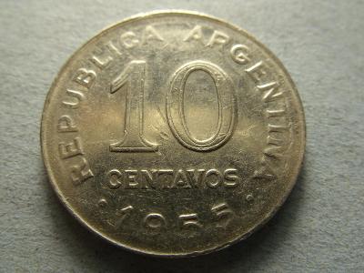 ARGENTINA - 10 CENTAVOS z roku 1955 - SAN MARTIN