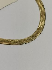Zlatý dámský náramek plochý had
