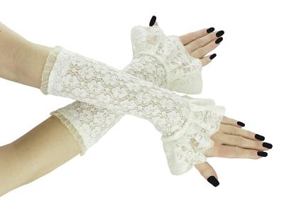 IVORY Dámské SVATEBNÍ rukavice plesové společenské handmade R17
