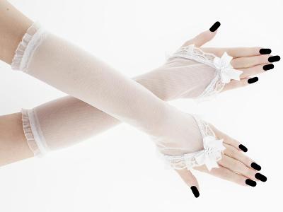 Dámské SVATEBNÍ rukavice plesové společenské handmade R22