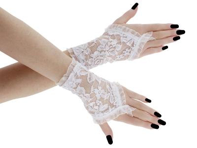 Dámské KRAJKOVÉ rukavice plesové společenské večerní handmade R44
