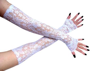 Krajkové bílé rukavice svatební pro nevěstu rukavice handmade R55