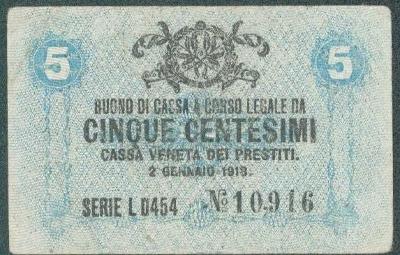 30A1054 Itálie bankovka 5 Centesimi 1918