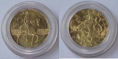 20 Kč 1996 - vzácná mince ve stavu UNC !