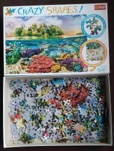 puzzle Trefl, 600 dílků s neobvyklými tvary, tropický ostrov, 68x48 cm