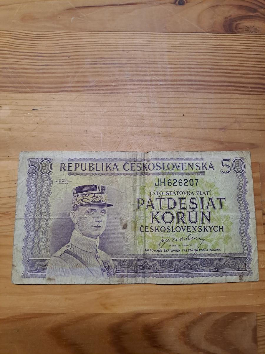 Papierová bankovka 50 korún - Bankovky