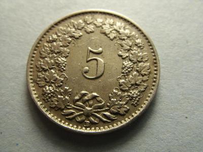 Švýcarsko, 5 Rappen z roku 1929 B  