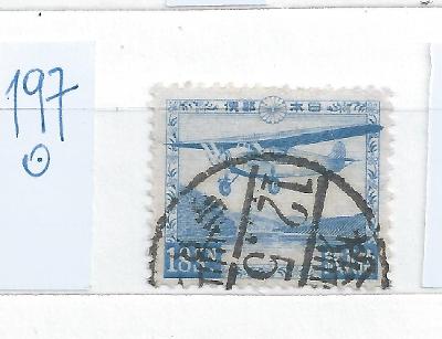 Japonsko 1929,  MiNu 197 ražená, pěkné razítko 12. roku SHOWA