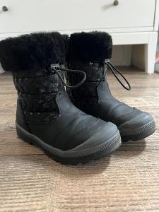 Zimné dievčenské topánky s kožúškom veľ. 30, čierna