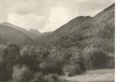 Oravská úžina pri Kraľovanoch, v pozadí Rozsutec (1956) 1-5282°° čb
