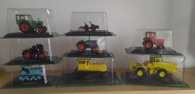 8 ks Traktory Hachette Modely 1:43
