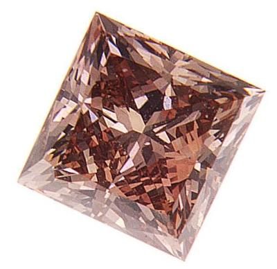 2ks Přírodní Diamant Princess růžový/hnědý/oranžový - VS-I