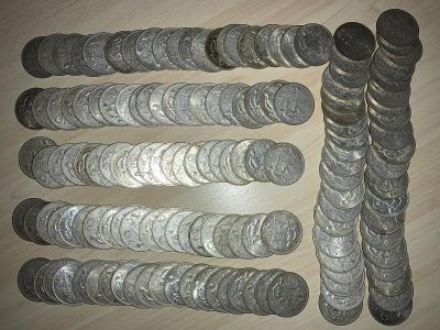 Stříbrné mince, 10 korun, žena s lípou, 140 kusů; 1,4kg!!!