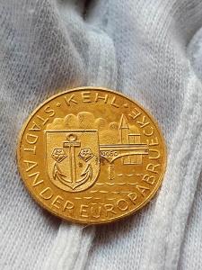 Zlatá vzácná medaile 1960 Lange Bruck- Dlouhý most ,4g 986/1000 Au