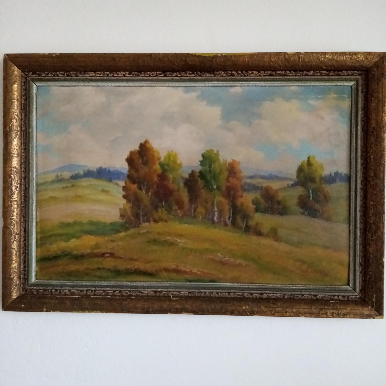 obraz - V KRAJINE ČESKÉ II., olej, L. Martínek 1946 - Umenie